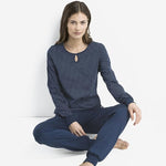 ISA Bodywear | Pajamas Set for Women | Round Neck Shirt and Pajama Pants | Soft Cotton Fabrics