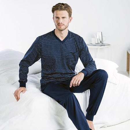 
            
                Load image into Gallery viewer, ISA Bodywear | Pajamas Set for men | Round Neck Shirt and Pajama Pants | Soft Cotton Fabrics
            
        